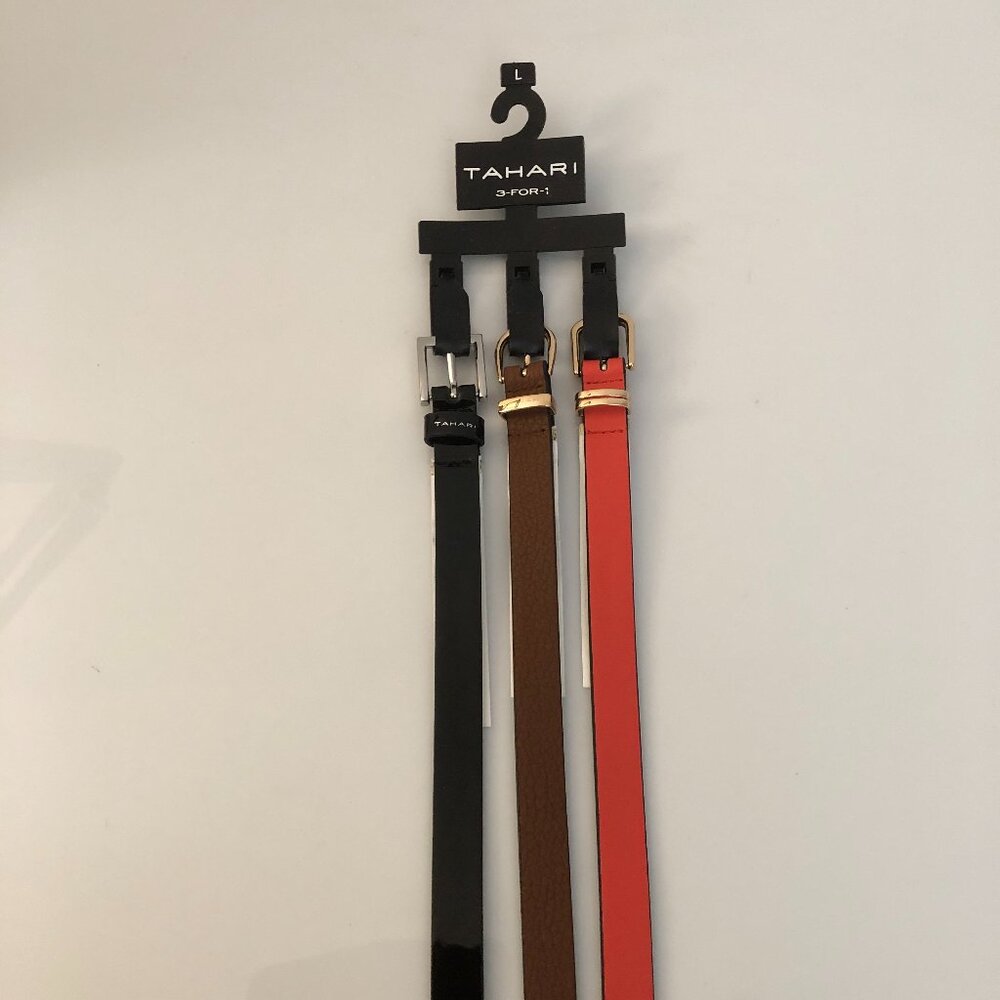 Tahari - 3 pack belts - size L - 41 inches long, 0.75 inches wide